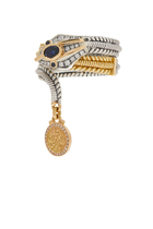 Protection Chain Ring, 18K Yellow Gold & Snake Sapphire and Diamond